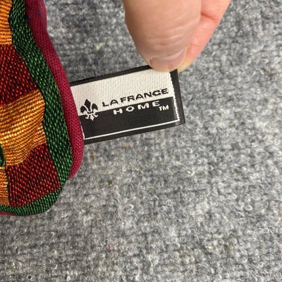 Vintage La‎ France Christmas Tapestry Throw Pillow Santa 16x12 USA 80s 90s Retro - Picture 10 of 12